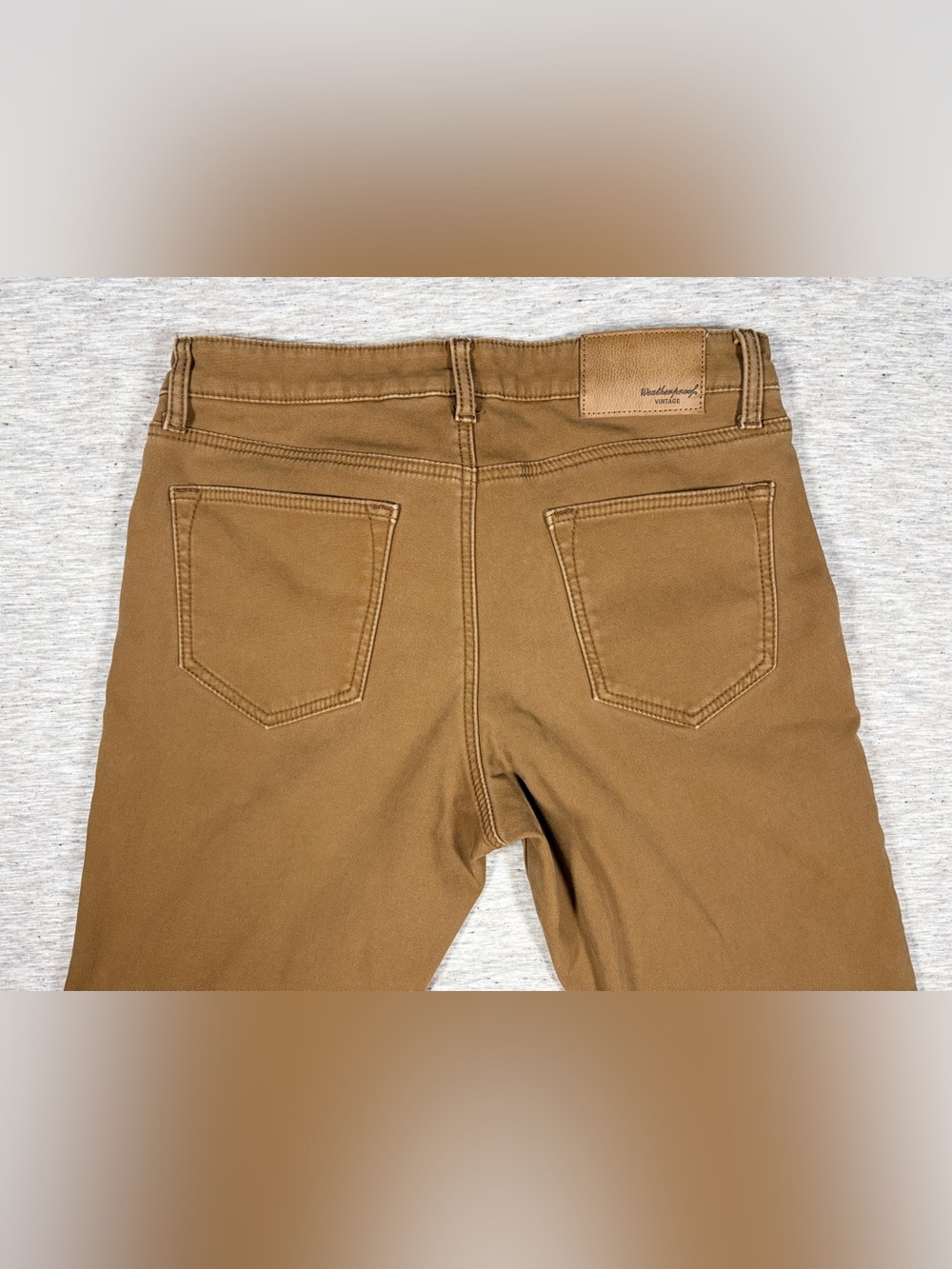 Weatherproof Vintage Mens Fleece Lined Pants Khaki Color Size 34x30